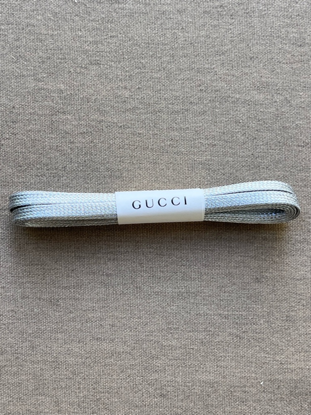 Gucci Silver Glitter & Gray Athletic Sneakers with Gold Accents - Picture 6 of 10
